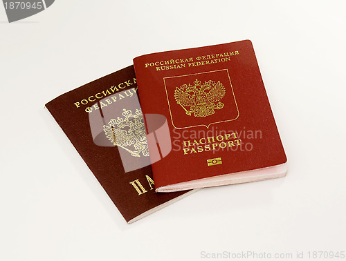 Image of Two passports of Russian Federation.