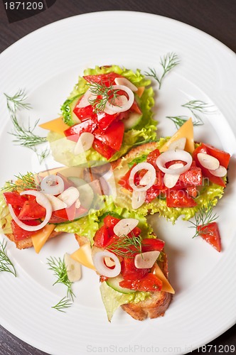 Image of Toast with vegetables