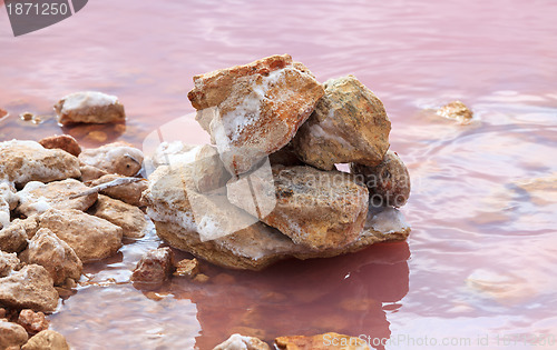 Image of Stacked Stones in Rose Water