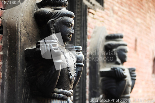 Image of Ancient buddha sculpture in Nepal