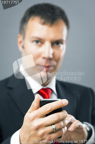 Image of business man mobile phone