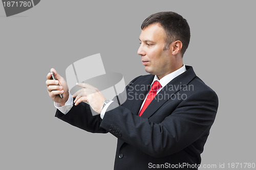 Image of business man mobile phone