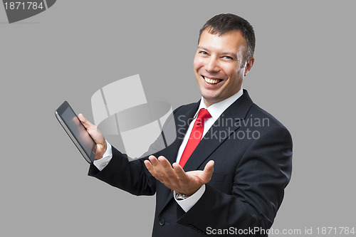 Image of  business man tablet pc