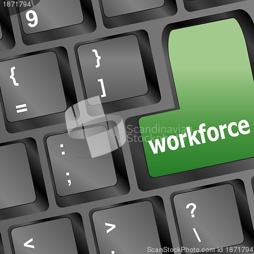 Image of Workforce keys on keyboard - business concept