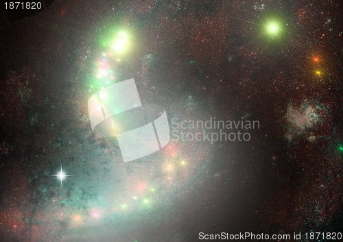 Image of galaxy in a free space