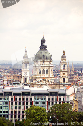 Image of cityscape  Budapest Hungary with St. Stephen's Cathedral 