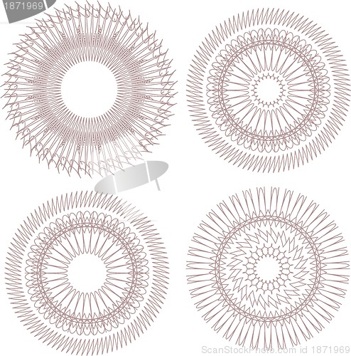 Image of Guilloche vector elements for diploma or certificate