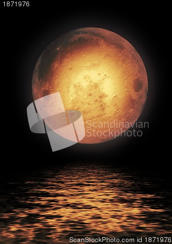 Image of Full moon reflected in water