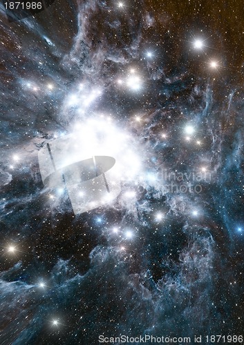 Image of galaxy in a free space