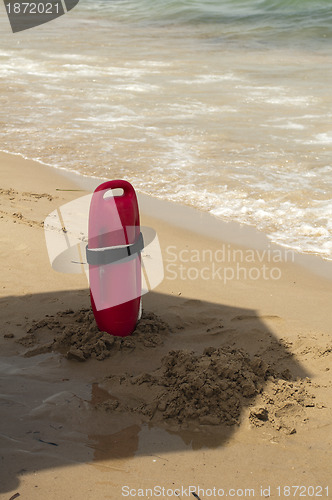 Image of Red buoy for a lifeguard to save people 