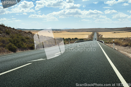 Image of Asphalt road and white line marking