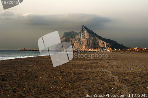 Image of The rock of Gibraltar and the sea