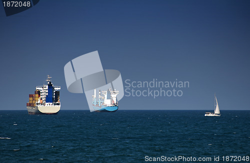 Image of Commercial container ships