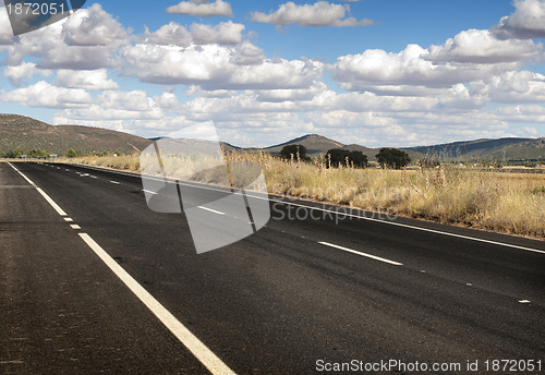 Image of Asphalt road and white line marking