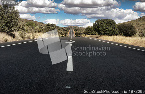 Image of Asphalt road and white line marking