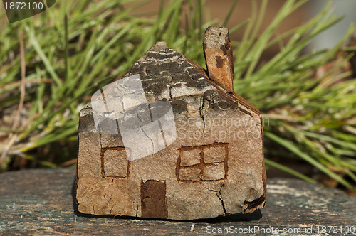 Image of Model of a small wooden house