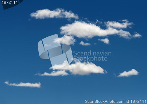 Image of White clouds on blue sky