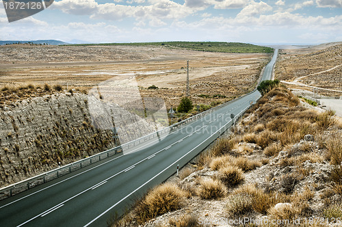 Image of Asphalt road and white line marking
