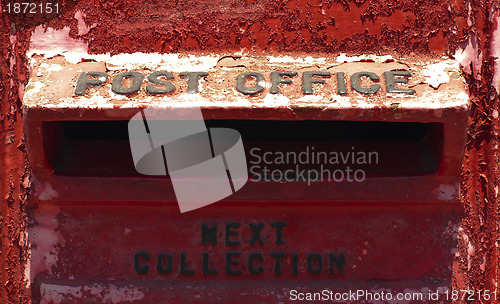 Image of Old red mailbox 