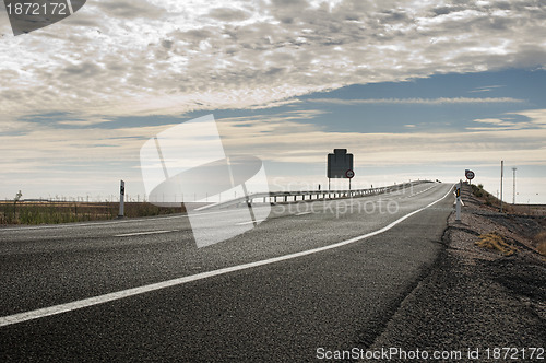 Image of Asphalt road and white line marking