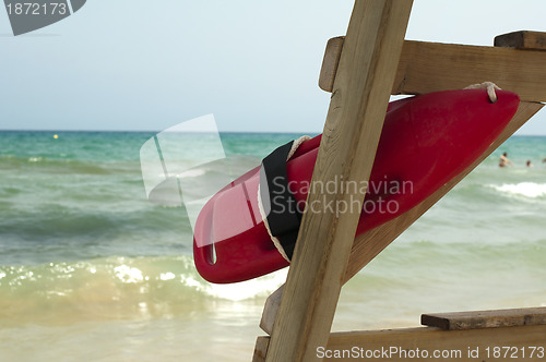 Image of Red buoy for a lifeguard to save people 