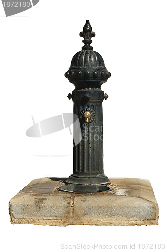 Image of Retro metal fountain with ornaments