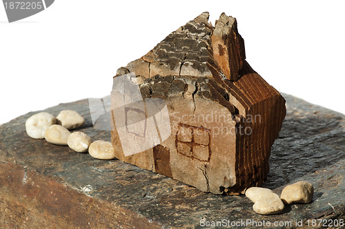 Image of Model of a small wooden house