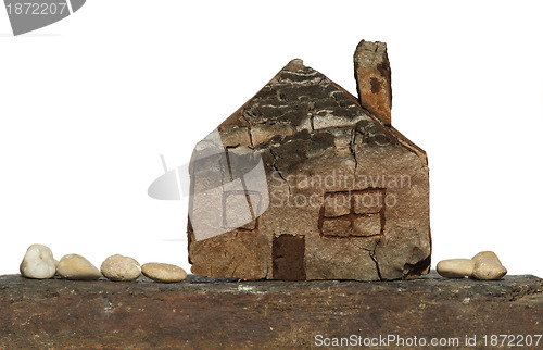 Image of Model of a small wooden house