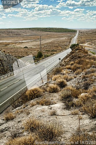 Image of Asphalt road and white line marking