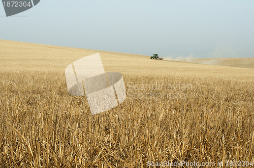 Image of Tractor plowing field