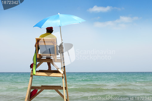 Image of Beach lifeguard on duty