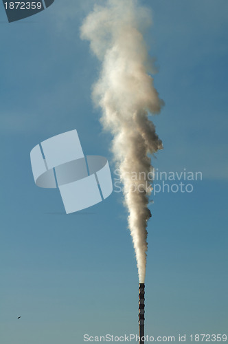 Image of Chimney of a factory for olive