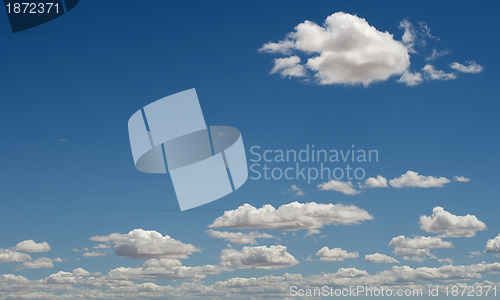 Image of White clouds on blue sky