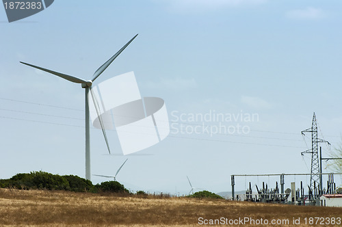 Image of Wind generator and electrical substation