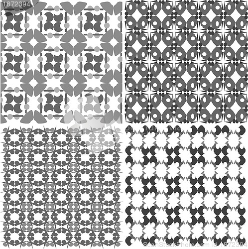 Image of Set of four seamless patterns. geometric elements