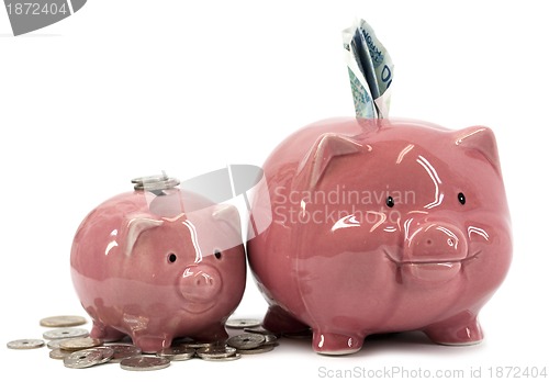 Image of Mother piggy bank with piglet