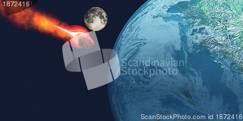 Image of Earth hit by Asteroid