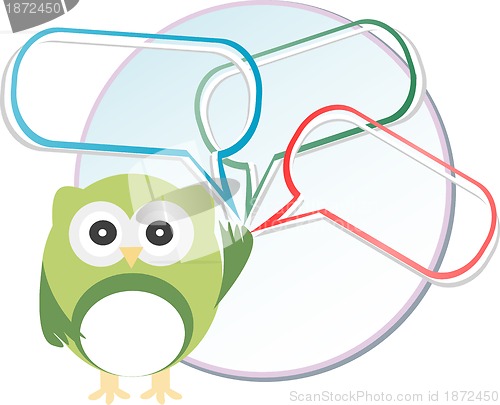 Image of Cute owl with place for your text. Vector illustration