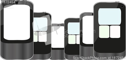 Image of Smart Phones set isolated on white background