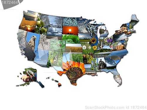 Image of Photo collage of unusual map of states of USA