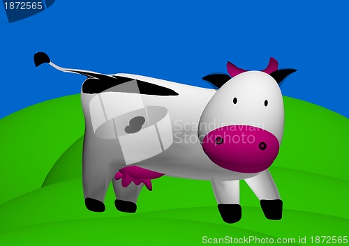 Image of cow on a green meadow