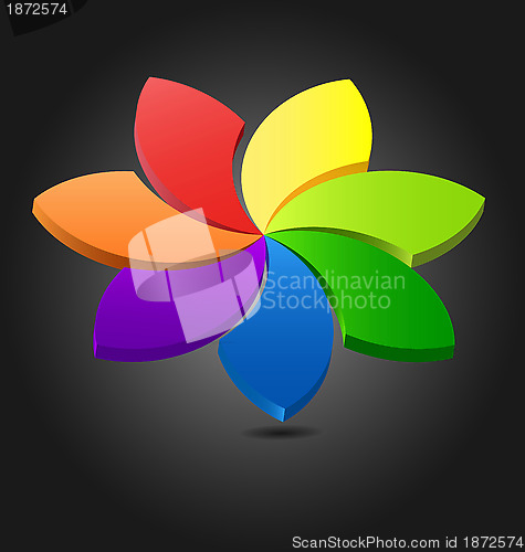 Image of 3D flower chromatic wheel