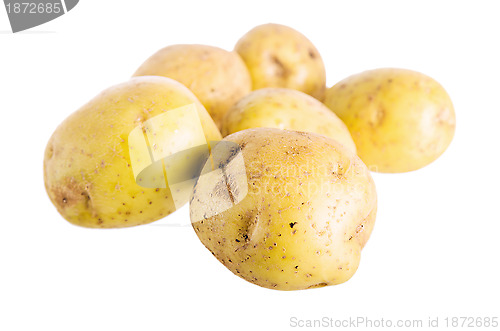Image of Tubers of a potato, it is isolated on white