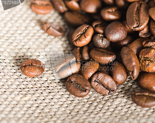 Image of Roasted coffee beans, close-up