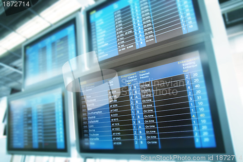 Image of Airport flight board information