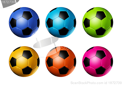 Image of Colored soccer football balls