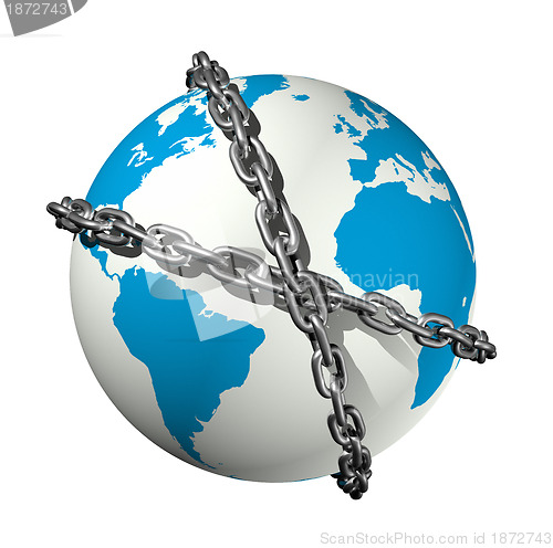 Image of chained world globe