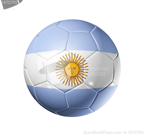 Image of Soccer football ball with Argentina flag
