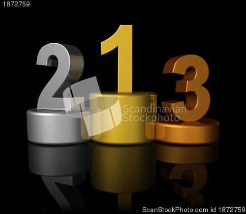 Image of 3D winners number podium