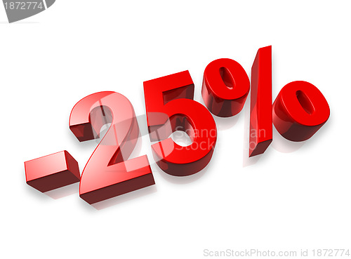 Image of 25% twenty five percent